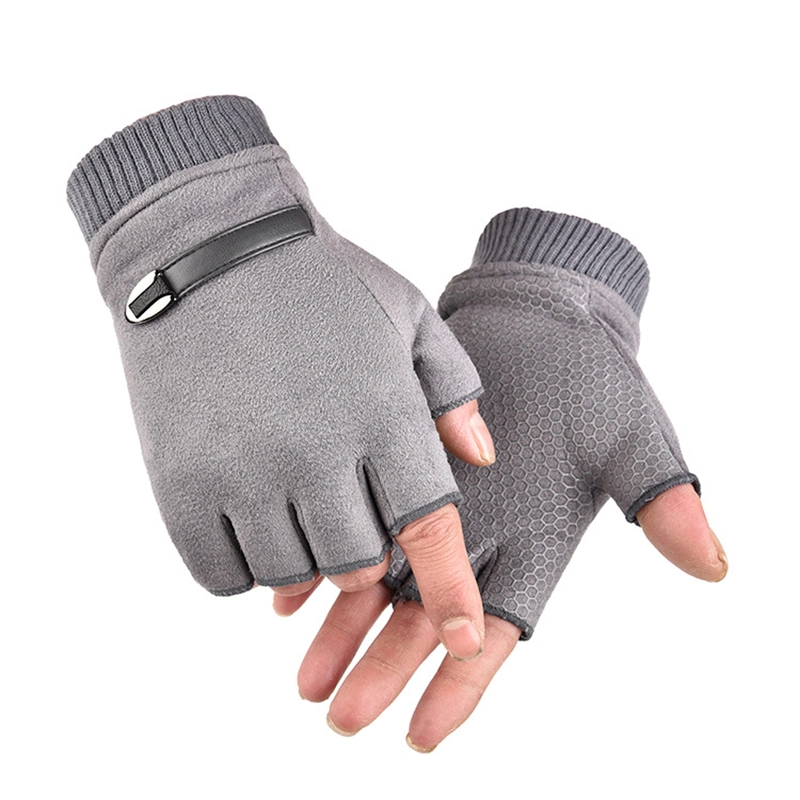 Herren Handschuhe Aus Warmem Wildleder Mit Elastischem Half-Finger-Wolle Damen Manschetten Unisex Wyz19172