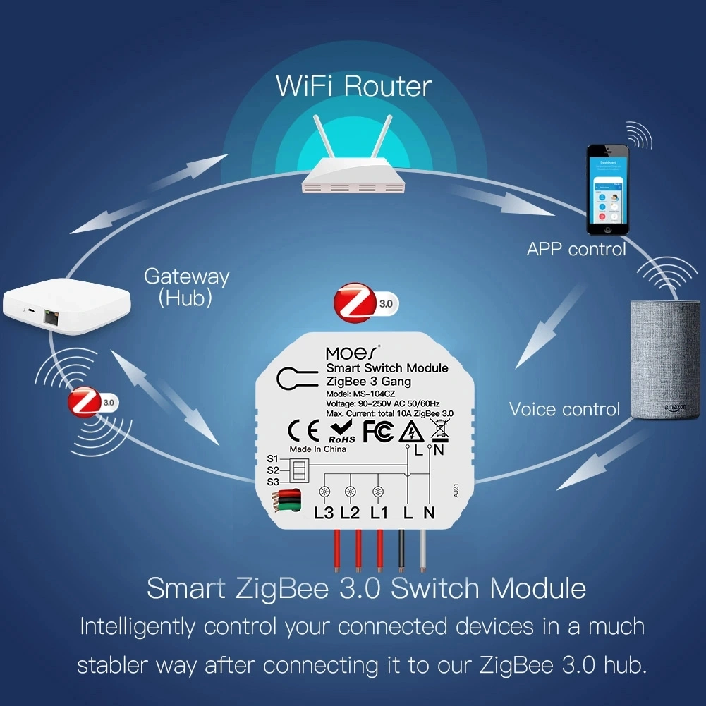 Igoto New Product 1gang Hidden Zigbee 3.0 Switch Module Mini Hidden Type