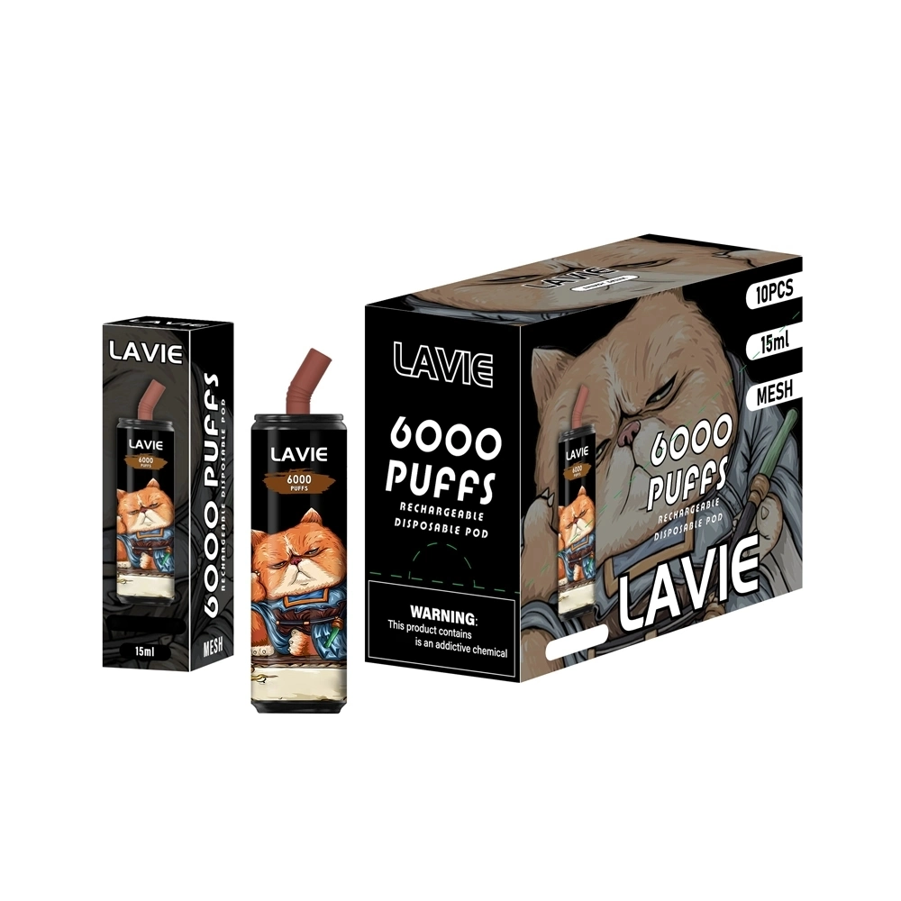 Disposable Vape 6000 inhalaciones Lavie aceite Botella de Cola de pluma de Vape 600mAh el hábito de fumar cigarrillos electronicos