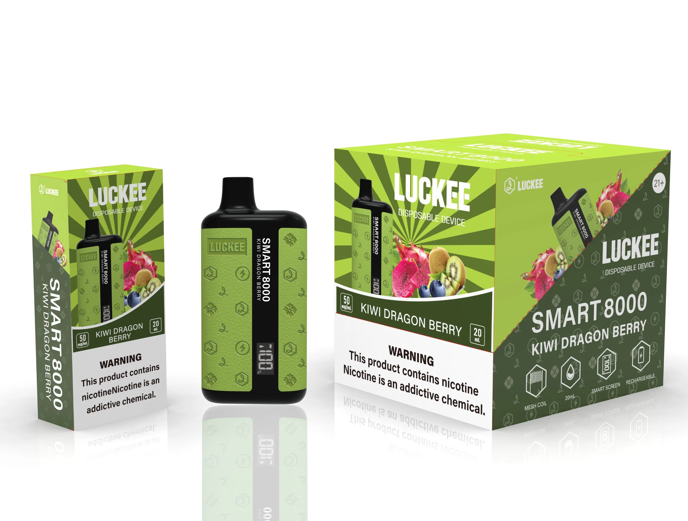 Самый популярный одноразовый Vape Luckee Smart 8000 Puff Электронный сигарет Распылитель испарителя