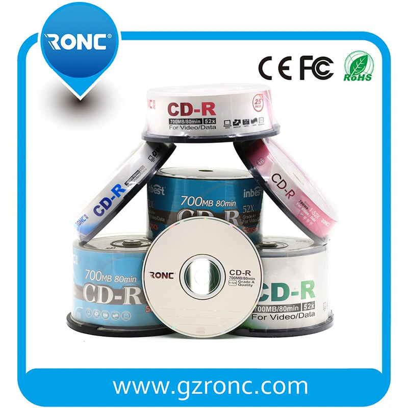 18 Years Disc Factory Wholesale/Supplier Blank CD-R 1-52X/700MB/80min with Shiny Silver