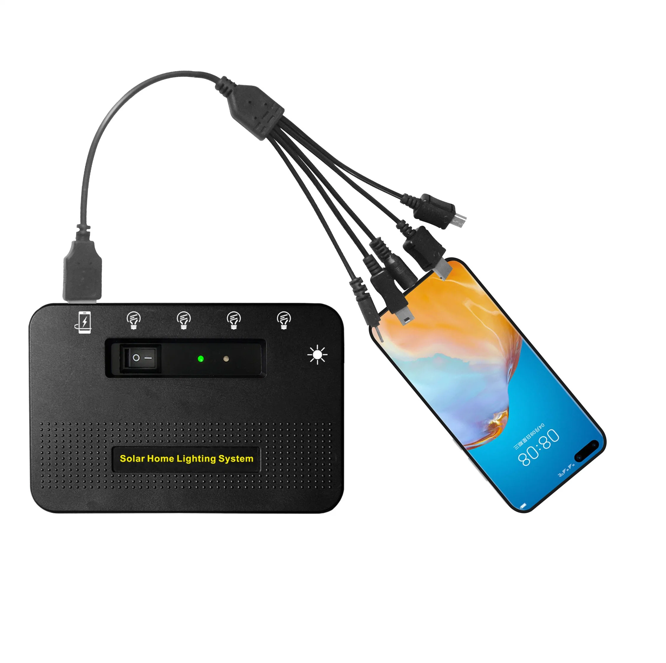 Kit solaire 8 W avec USB pour la charge du téléphone