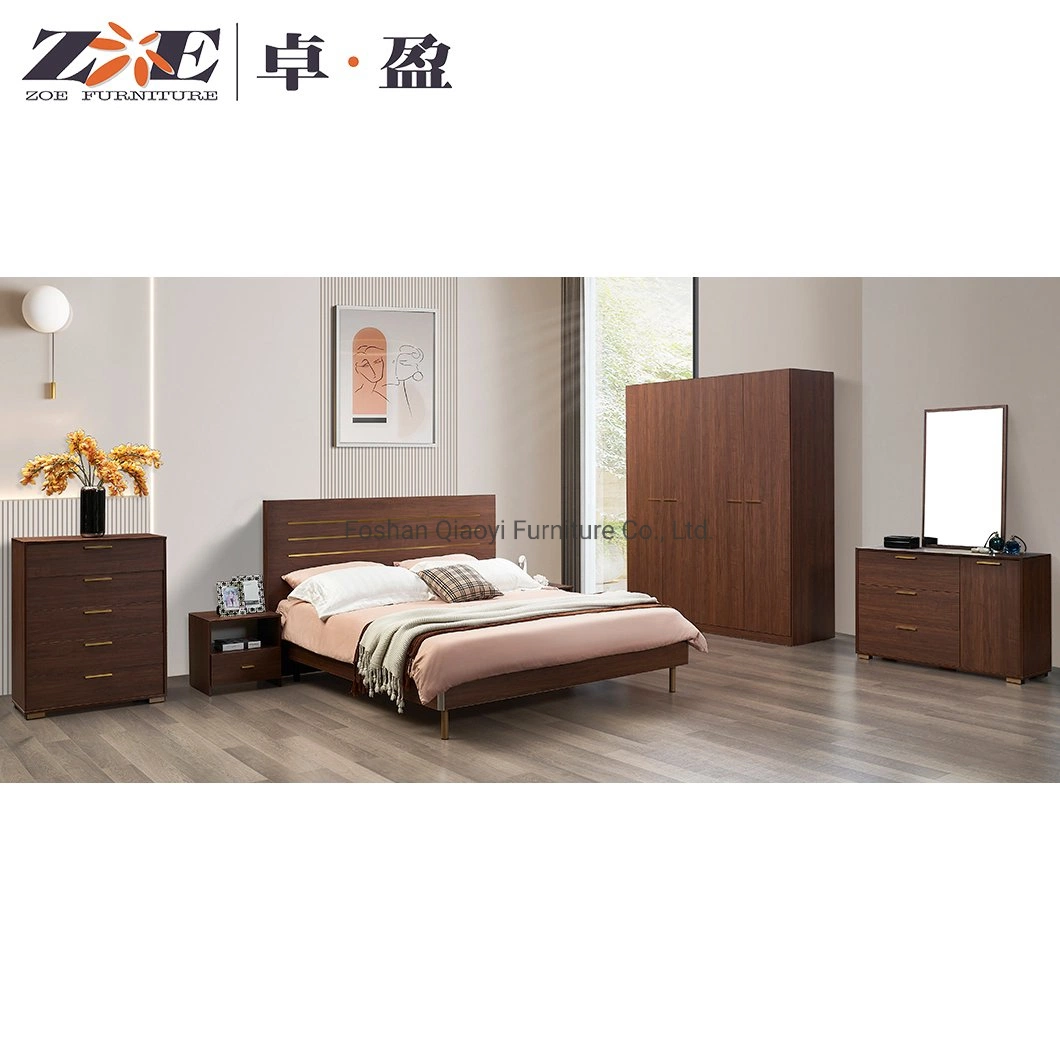 Mobiliario de casa de madera MDF Dormitorio cabecero de la Plataforma de metal moderno dormitorio cama doble