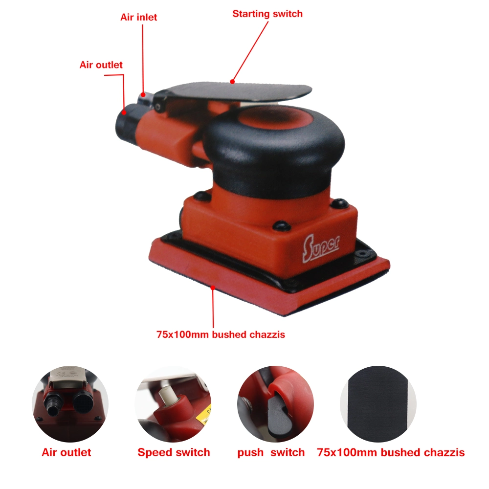 Rectángulo Herramienta lijadora orbital de aire de 70x198 mm herramientas eléctricas para pulir un auto, la madera, Alquiler de belleza