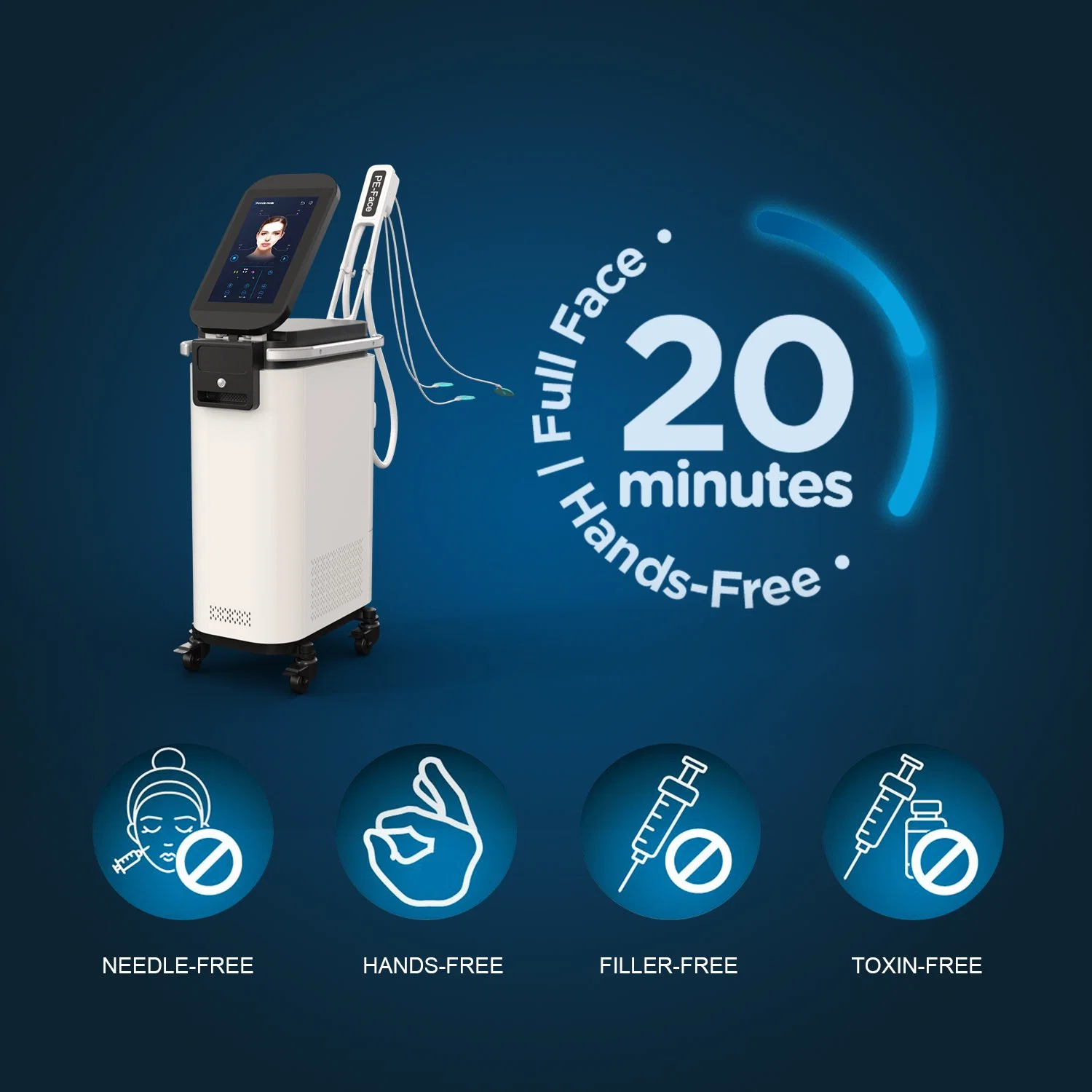 EMS Skin Stimulation Peface RF Em Wrinkle Removal Face Lift Machine PE Face SPA Equipment