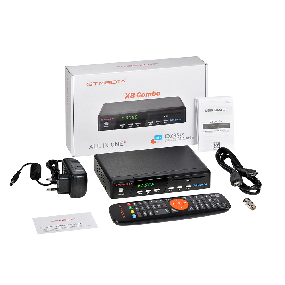 Combo Gtmedia X8 DVB S2X Récepteur Satellite Set Top Box