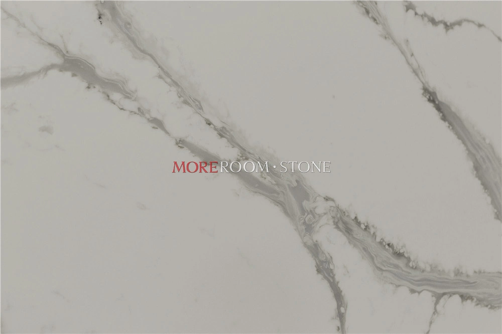 Calacatta Marble Texture Quartz Vanity Tops Slabs