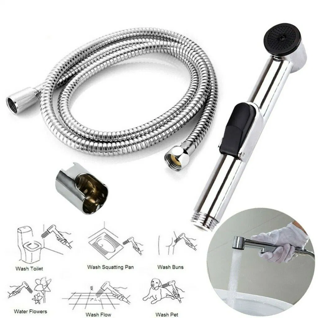 Long Handle Hand Press Shattaf Bidet Spray Multifunction Bidet Spray