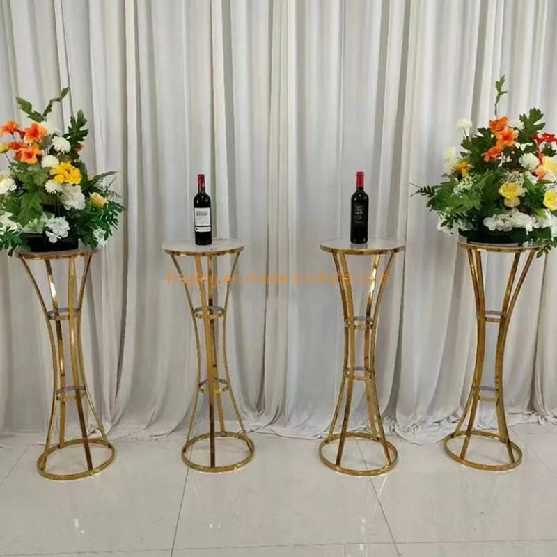 Nordic Luxurious Marble Top Metal Frame Flower Stand for House Decoration Wedding Banquet Flower Stand