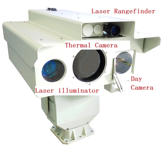 Militares Sensor múltiplo IP de Vigilância de Imagem Térmica Câmera com laser de alta definição Noite Câmara de visão e o laser telémetro