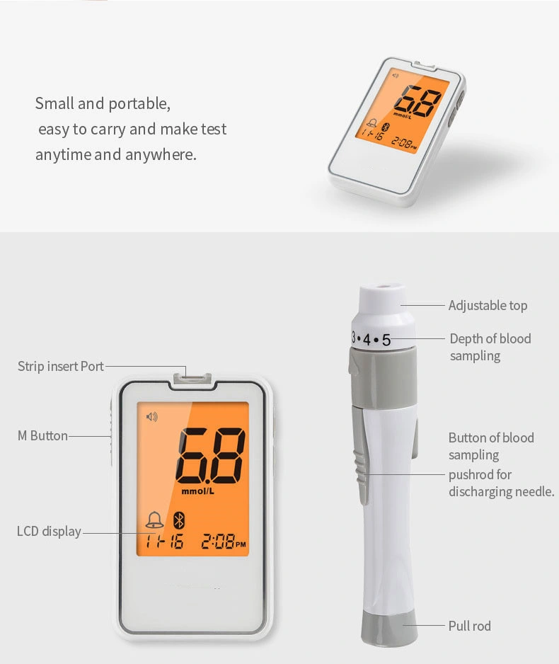 Medical Equipment Blood Glucose Meter Glucose Meter Diabetes Monitoring for Blood Sugar Testing