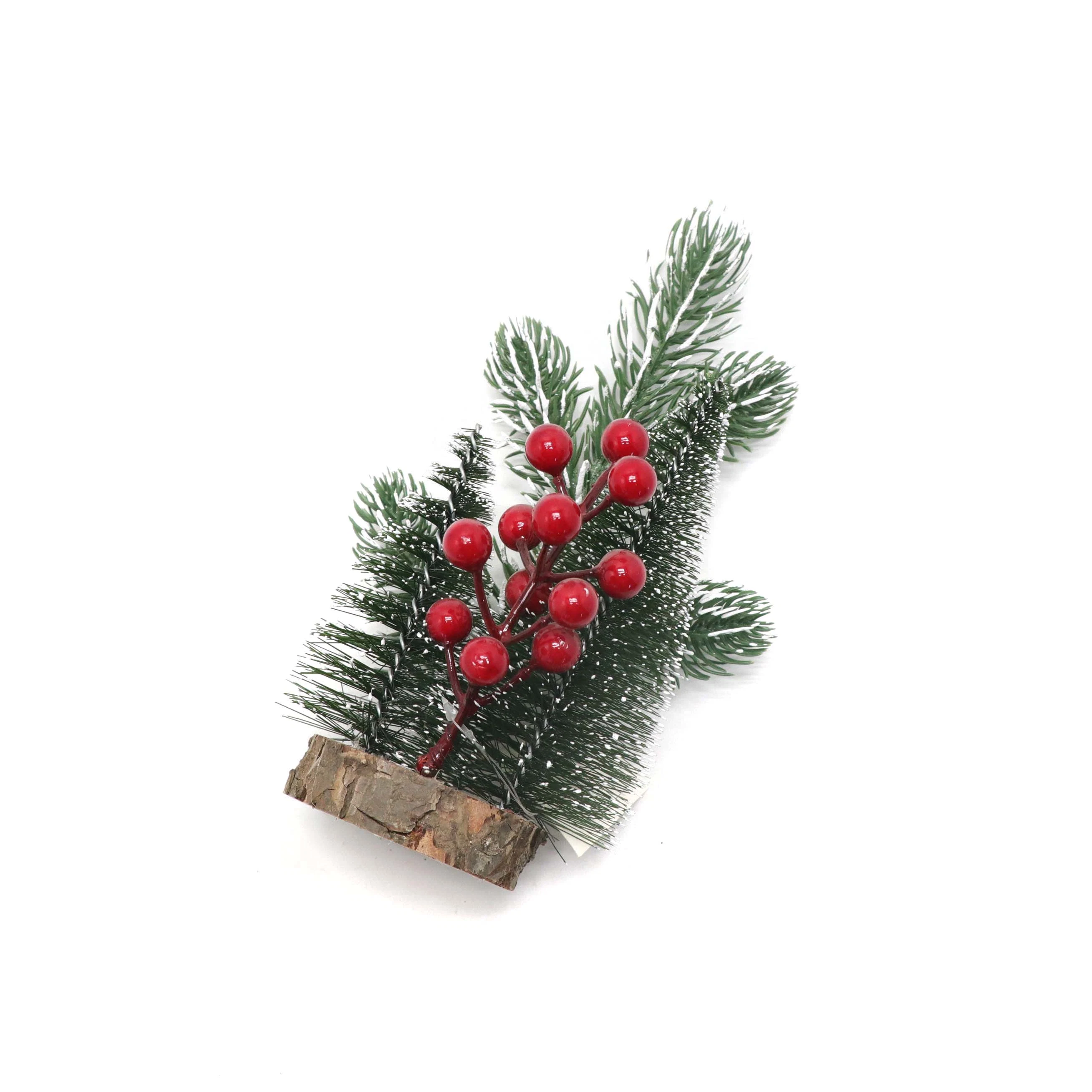 Decoraciones de Navidad bayas rojas agujas de pino del árbol de Navidad pequeños árboles en miniatura de los niños les encanta los árboles de Navidad Adornos de fiestas