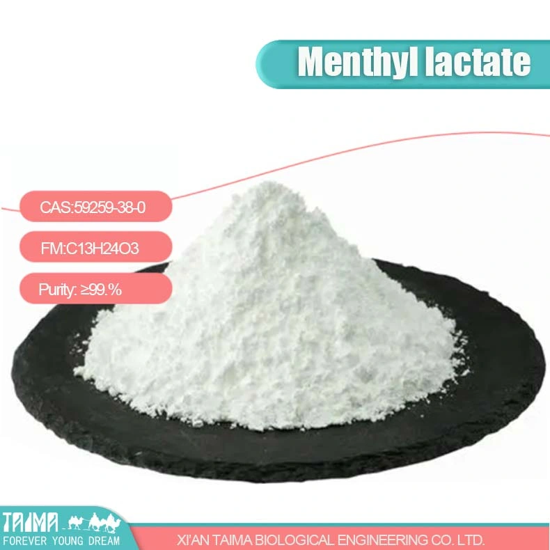 L-lactato Menthyl el 99% CAS: 59259-38-0 Cool y el Sabor Natural