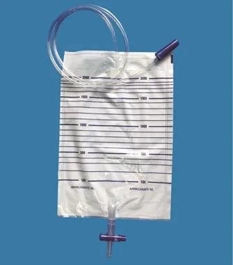 Medical Disposable Common with Cross Valve Adult PVC Anti-Reflux Drainage Urine Bag 2000ml