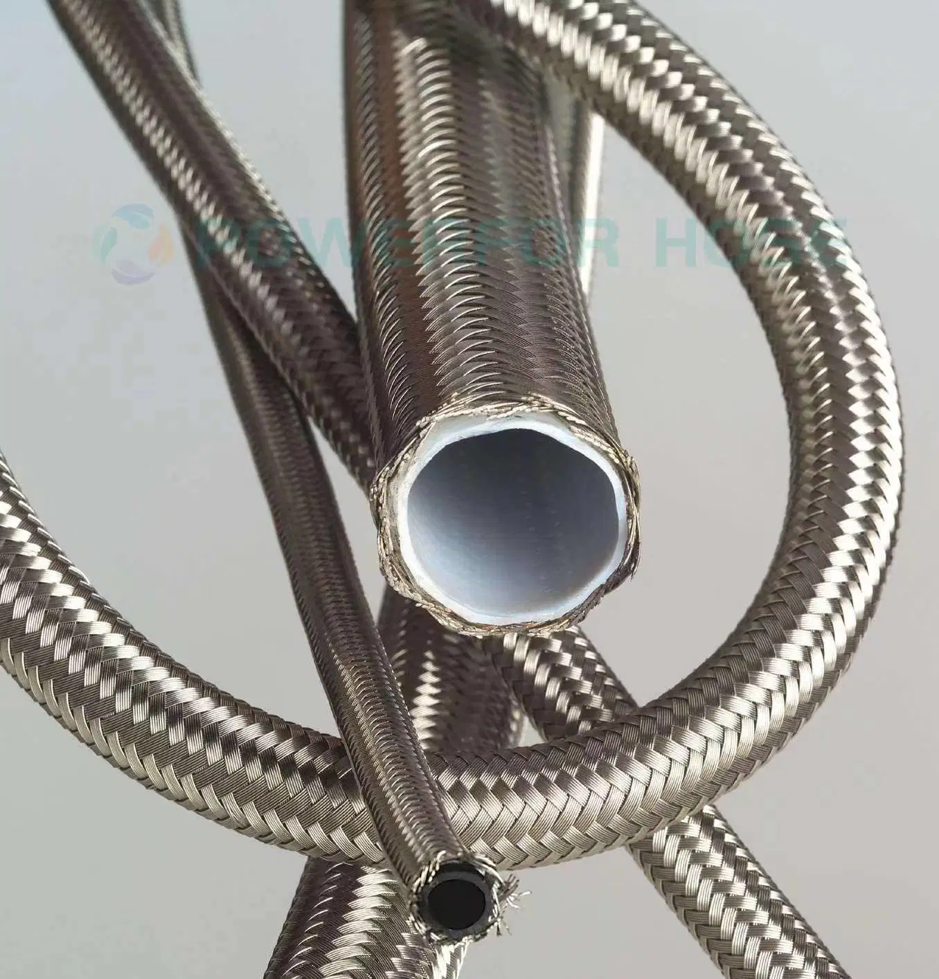 Pure PTFE Hose SS304 Braiding High Flexible