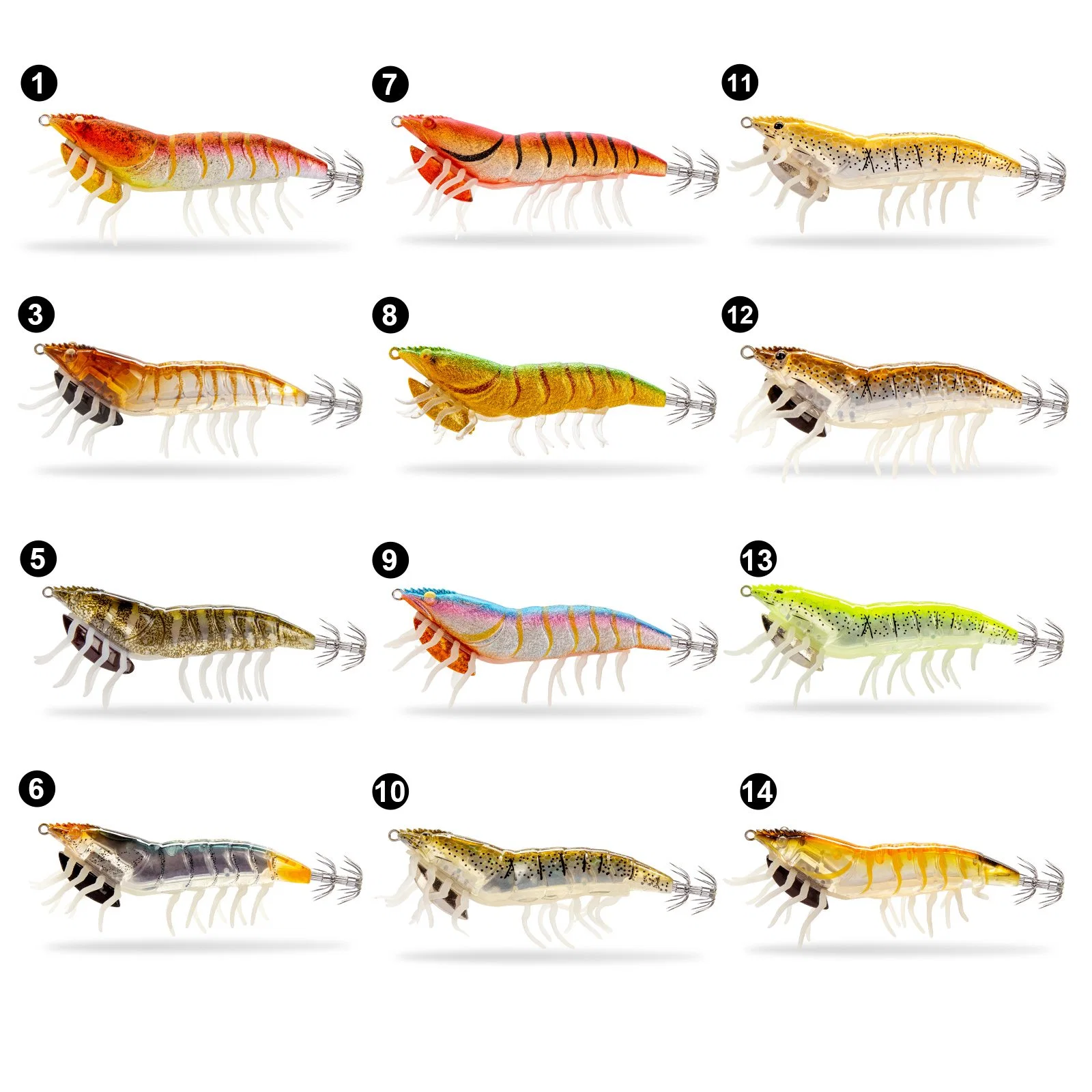 Custom Fishing Tackles Shrimp Baits Artificial Bait Egi Shrimp Plastic Fishing Lure