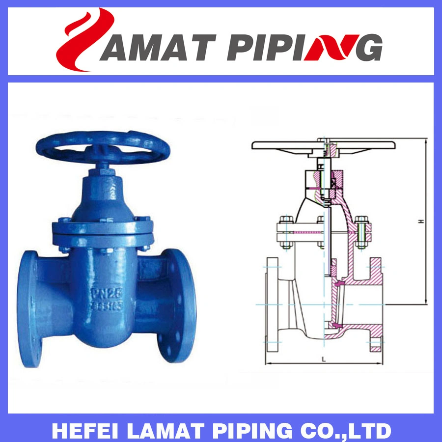 DIN3352/DIN3202 F5 Non-Rising-tallo PN10/PN16 sello metálico Válvula de compuerta