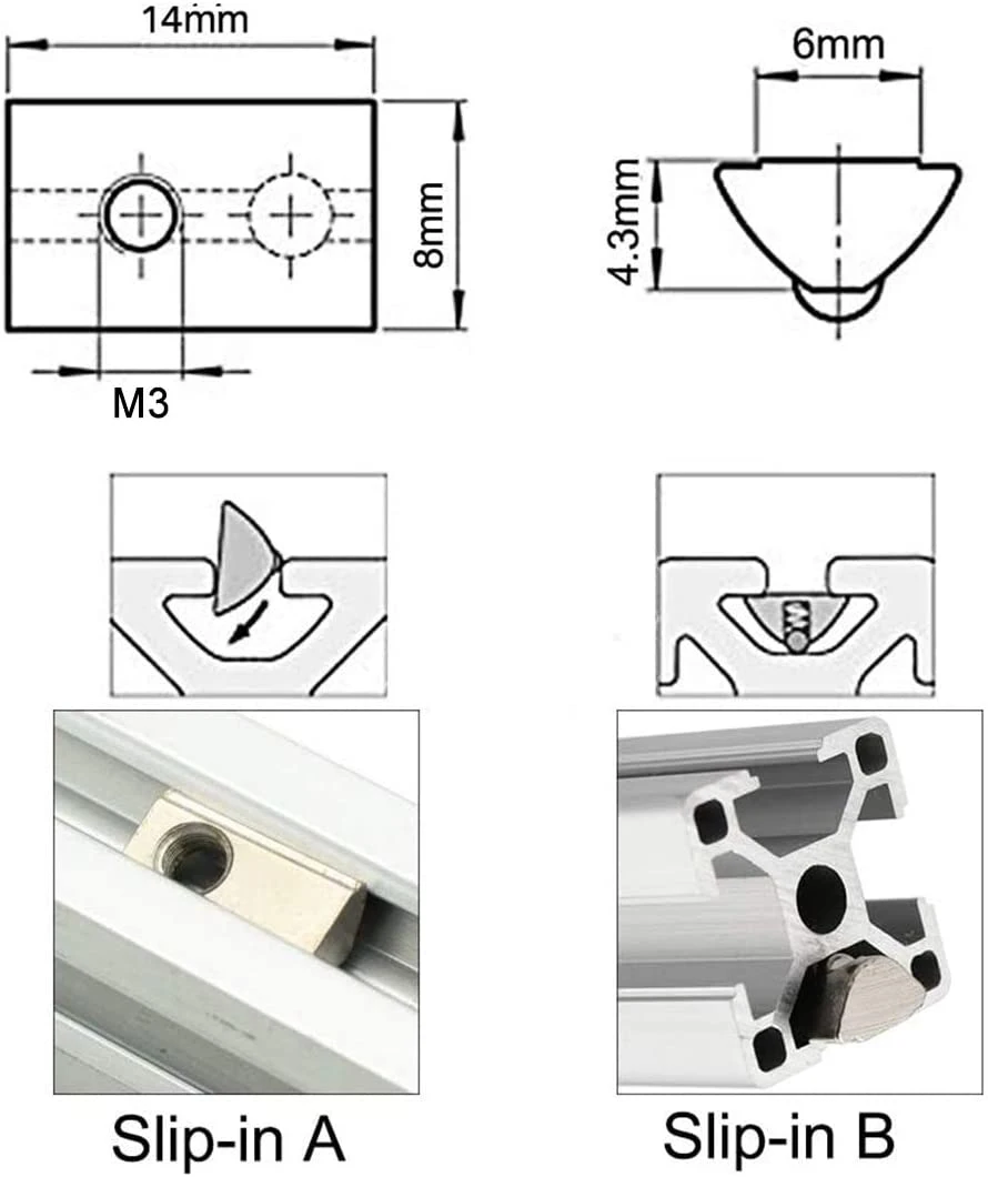 T Nuts OEM Factory Direct High quality/High cost performance Stainless Steel T Slotted Sliding Nuts with Spring Loaded Ball