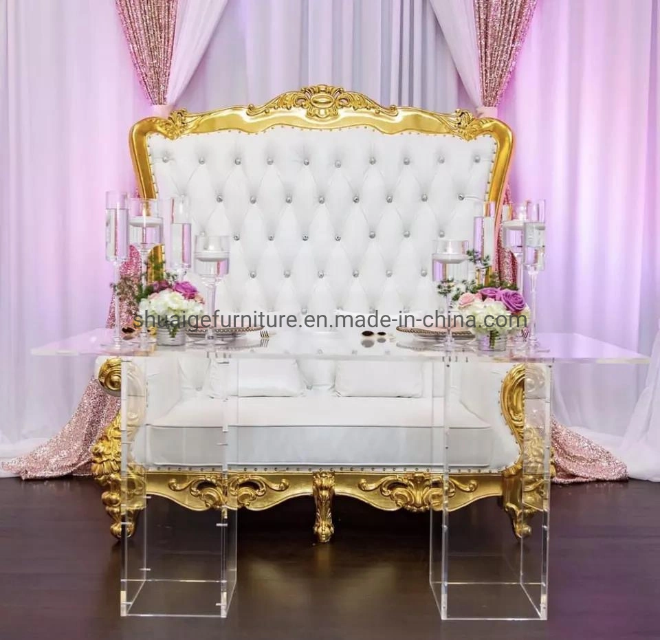 Roral Furniture Luxury King Throne Brige and Groom Wedding Loveseat Sofa