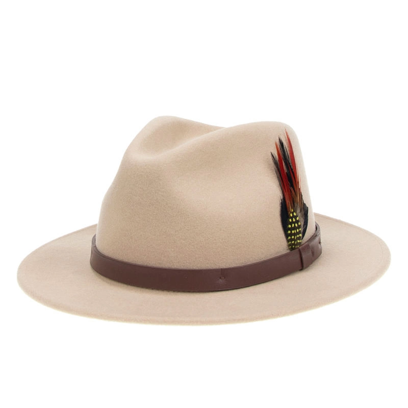 Wholesale High Quality Fashion Winter Wide Brim Floppy Wool Felt Classical Jazz Fedora Hat