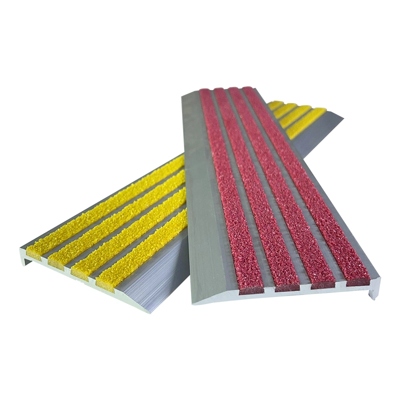 Silicon Carbide Strips Infill Non Slip Aluminum Stair Tread Safety Stair Nosing Profile