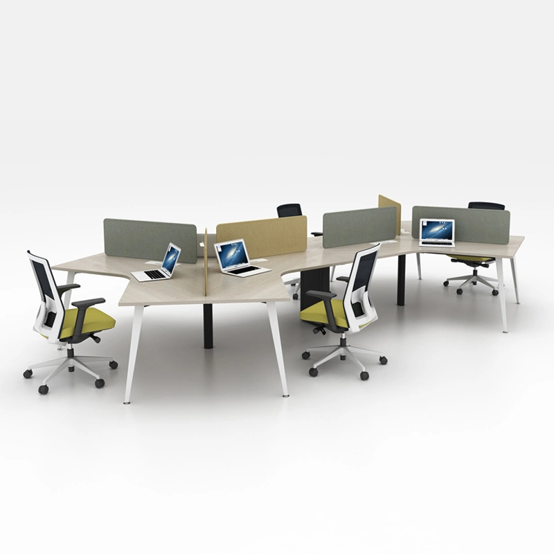 Fabricante de móveis para escritório Mesa de escritório moderna Mesa de funcionários a 120 graus.