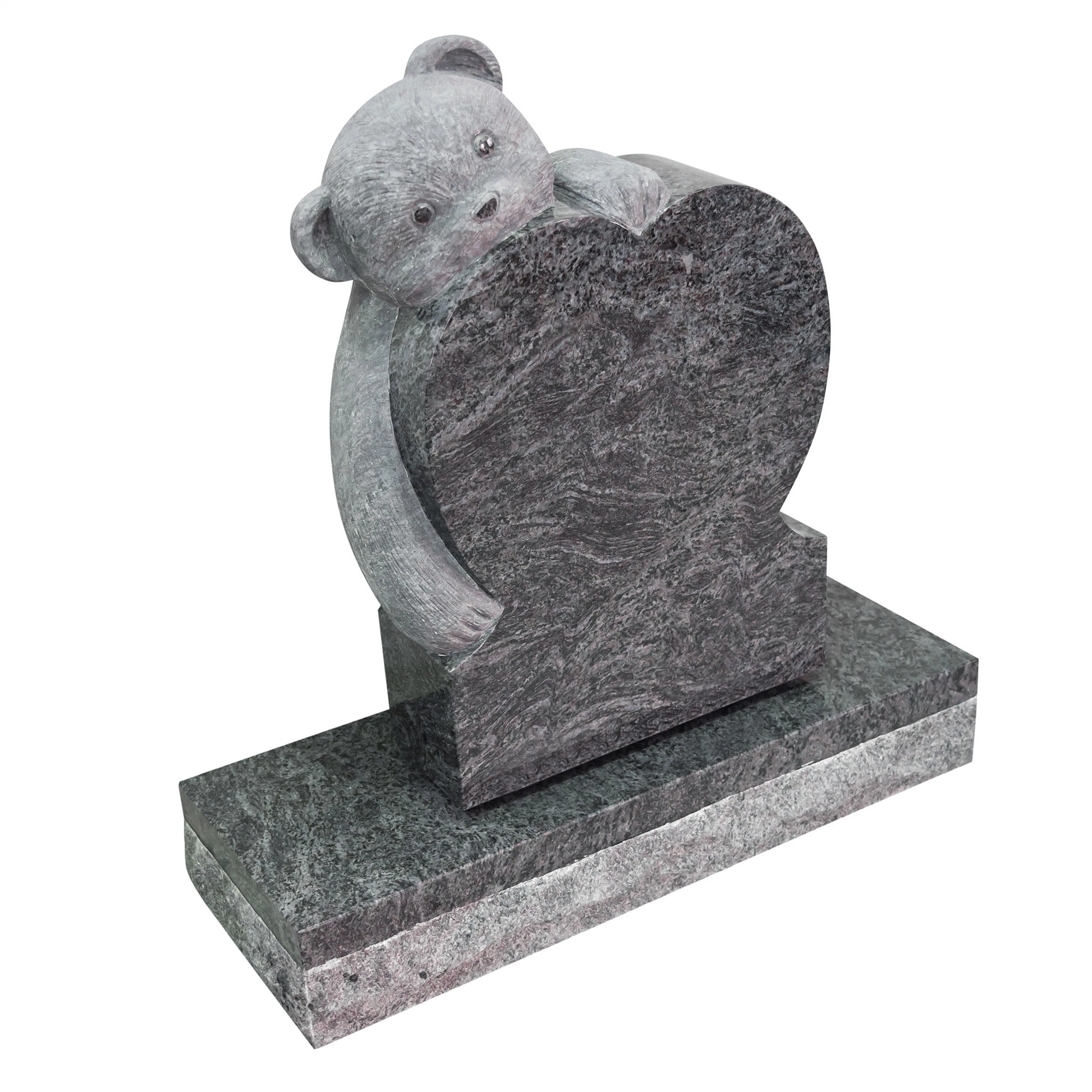 Nature Granite Stone Bear Flower Angel Carving Tombstone for Funeral Memorial