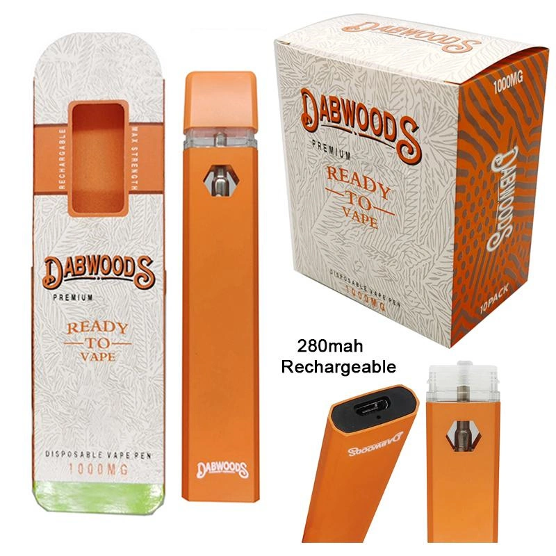 1 Gram Dabwood Disposable/Chargeable Vape Bar Box Packaging Rechargeable Battery Thick Oil E Cigarettes Empty Vapes