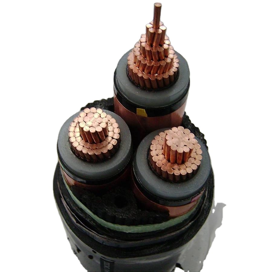 127/220kv Single Core or Three Core Copper Conductor XLPE Insulation and PE Sheathed Power Wire