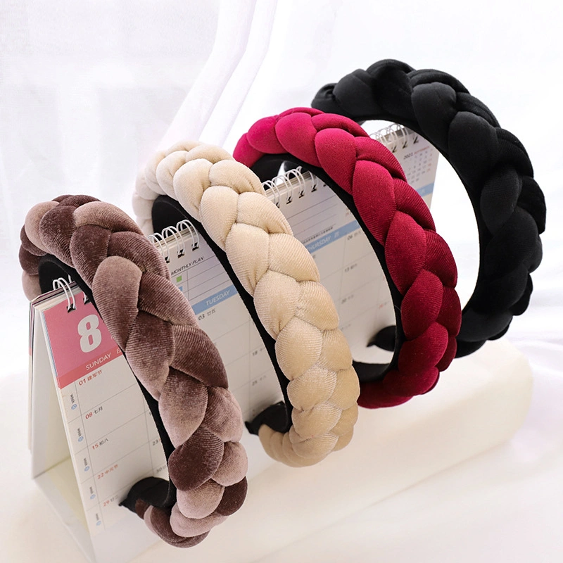 New Hair Bands Ethnic Braid Headdress Handmade Flannel Headband Hair Card