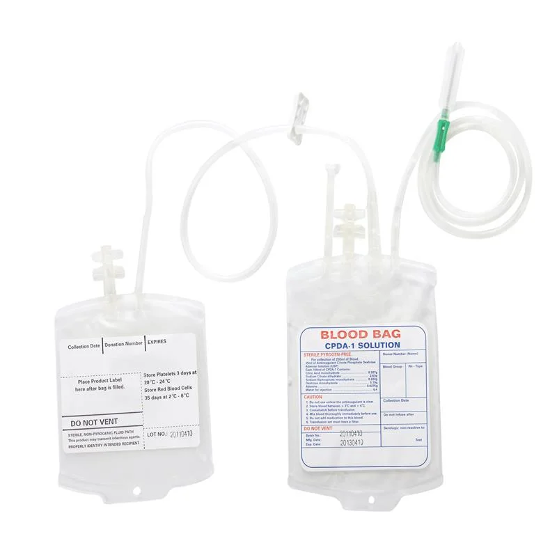 Factory Wholesale/Supplier Medical Supply Disposable Plastic Tubular Film Blood Bag Cpda-1 450ml