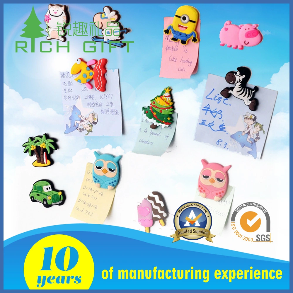 Unique Design Custom Eco Friendly Rubber PVC 3D Cute Cartoon Fridge Magnet Bottle Opener for Kids