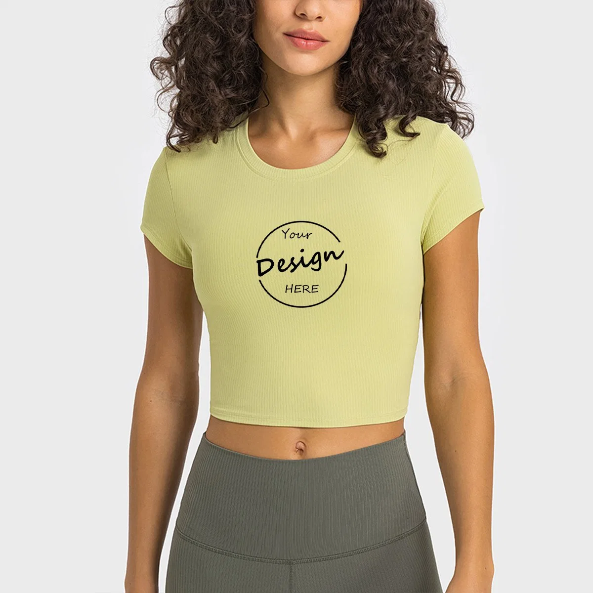 Wholesale/Supplier Custom Logo High quality/High cost performance  Cotton T-Shirt DTG Screen Print Baby Tee Crop Top Women T-Shirt Custom Crop Tops