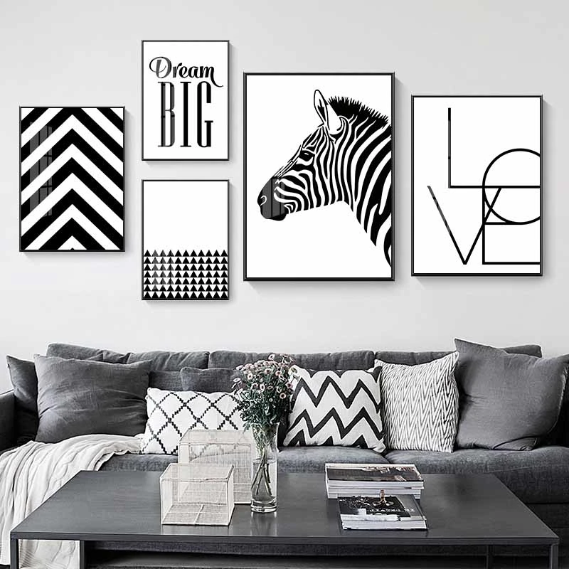 Zebra Abstract Canvas Wall Art Painting Quotes Modern Custom Cheap Home Room Decoration Framed Picture Display