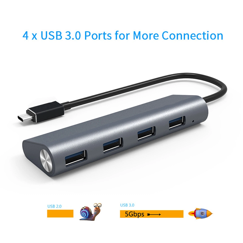 Superspeed USB 4 en 1-C à 4 ports USB 3.0 Moyeu en aluminium