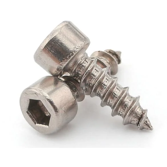 Nickel Plated Steel Allen Hex Socket Cap Head Self Tapping Wood Screws