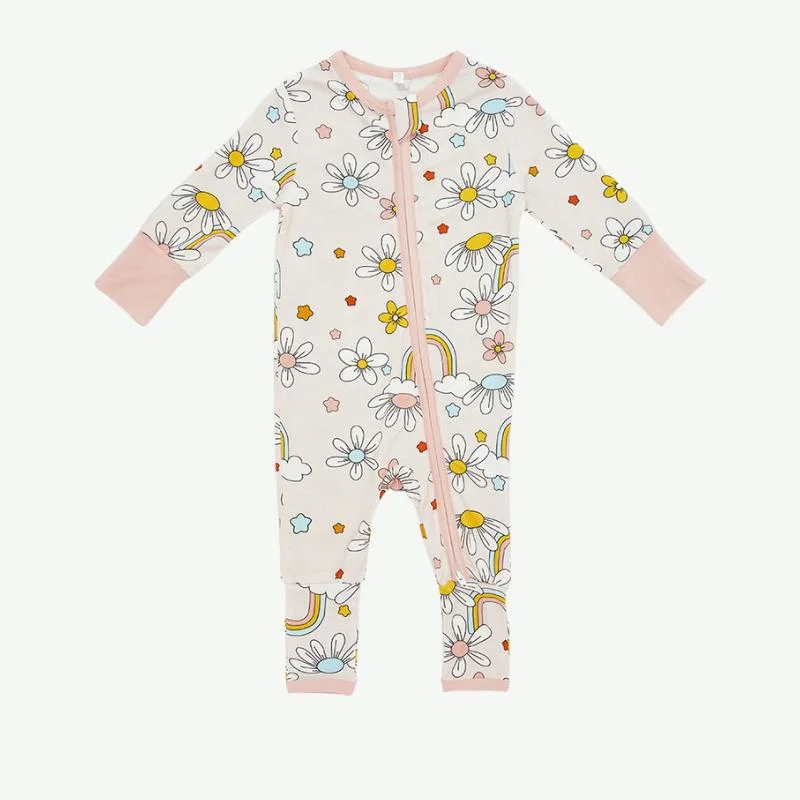 Bambu Baby Rompers Baby Onesie Organic Sleepsuits para bebé Zip Onesie