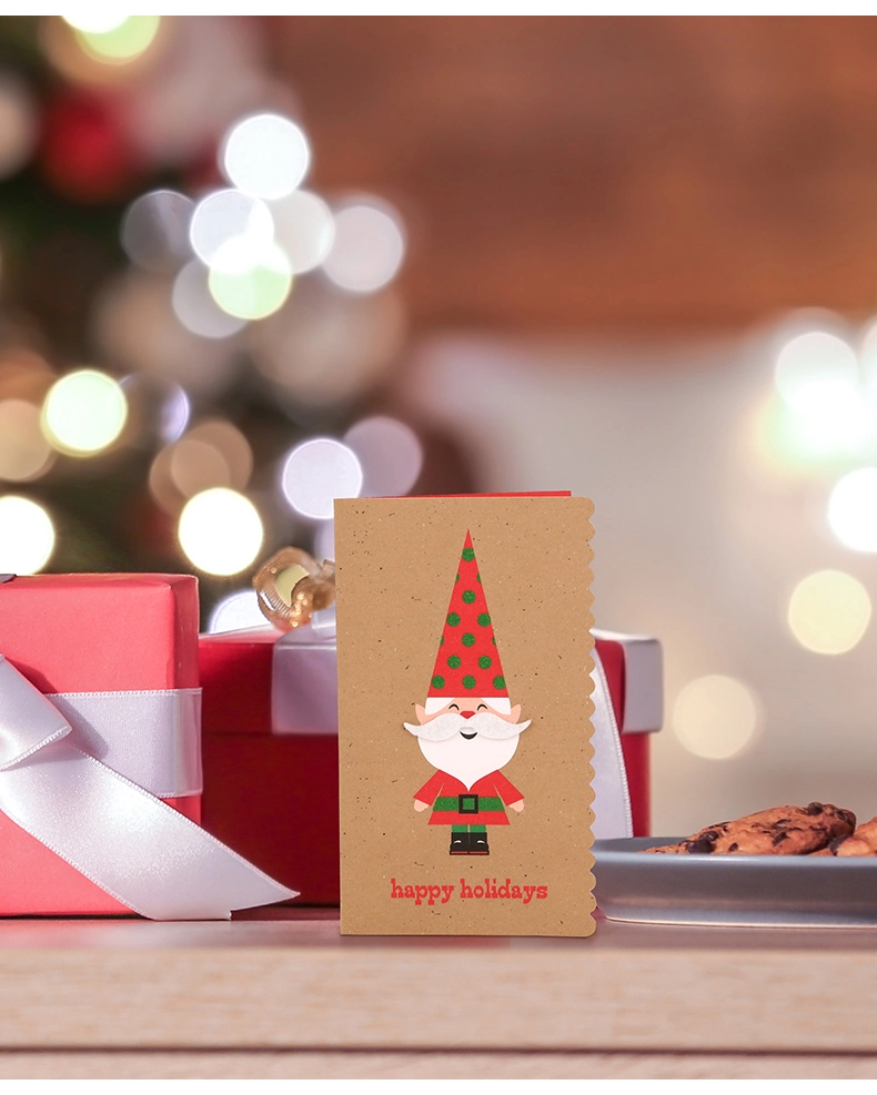 Papel Kraft Holiday Feliz Natal Cartões com envelopes Caixa de Ajuste