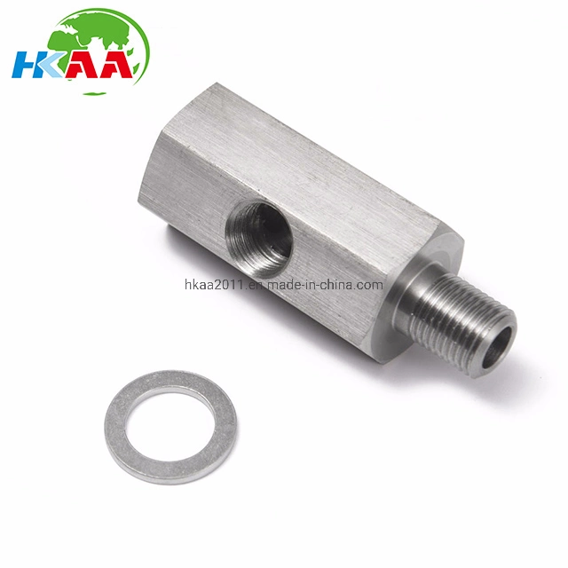 CNC Machining Turbo Oil Feed Adapter Fitting Sensor for Oil Pressure Gauge