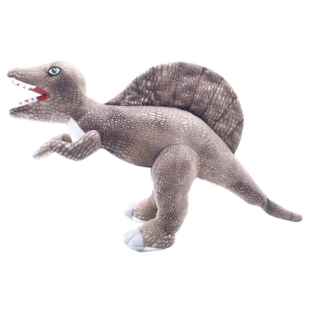 Custom Kids 38cm Peluche Dragon Brown Dom Bebê Dinossauro Dino recheadas Animal Suave Spinosaurus permanente com balanças brinquedos para crianças