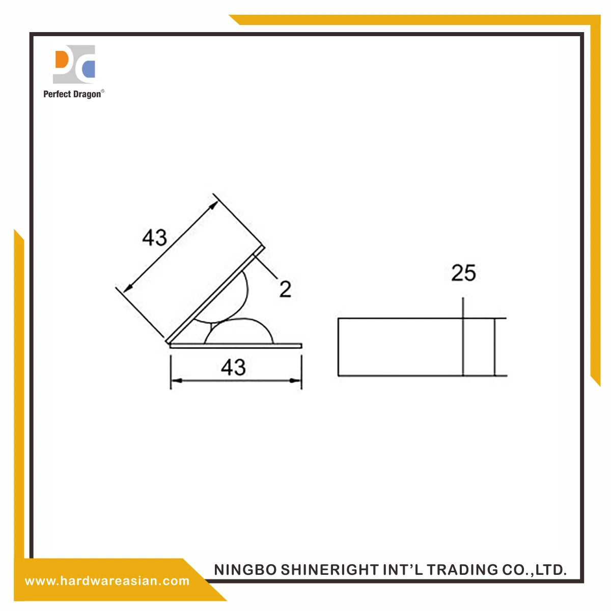 El mejor conjunto de la HL6419 distintivos de la esquina de perfil de aluminio