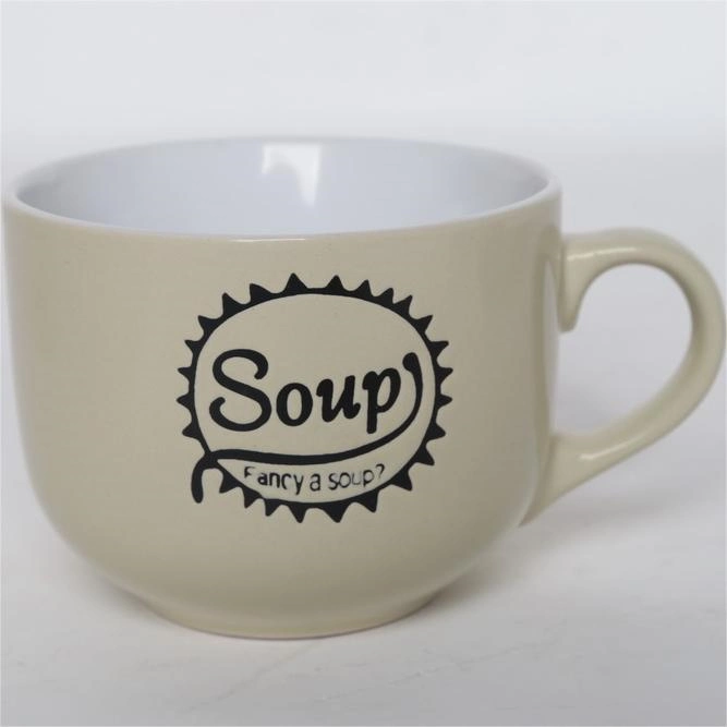 Fantástico Seda pantalla de comida palabras Shinnig Glaze Big Soup Taza