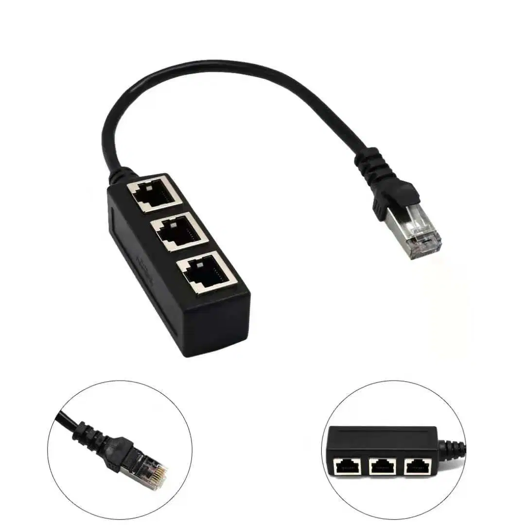 RJ45 1 Male to 3 Female Port LAN Ethernet Splitter Adapter Cable Network LAN Splitter Connector RJ45 1 to 3 Cable