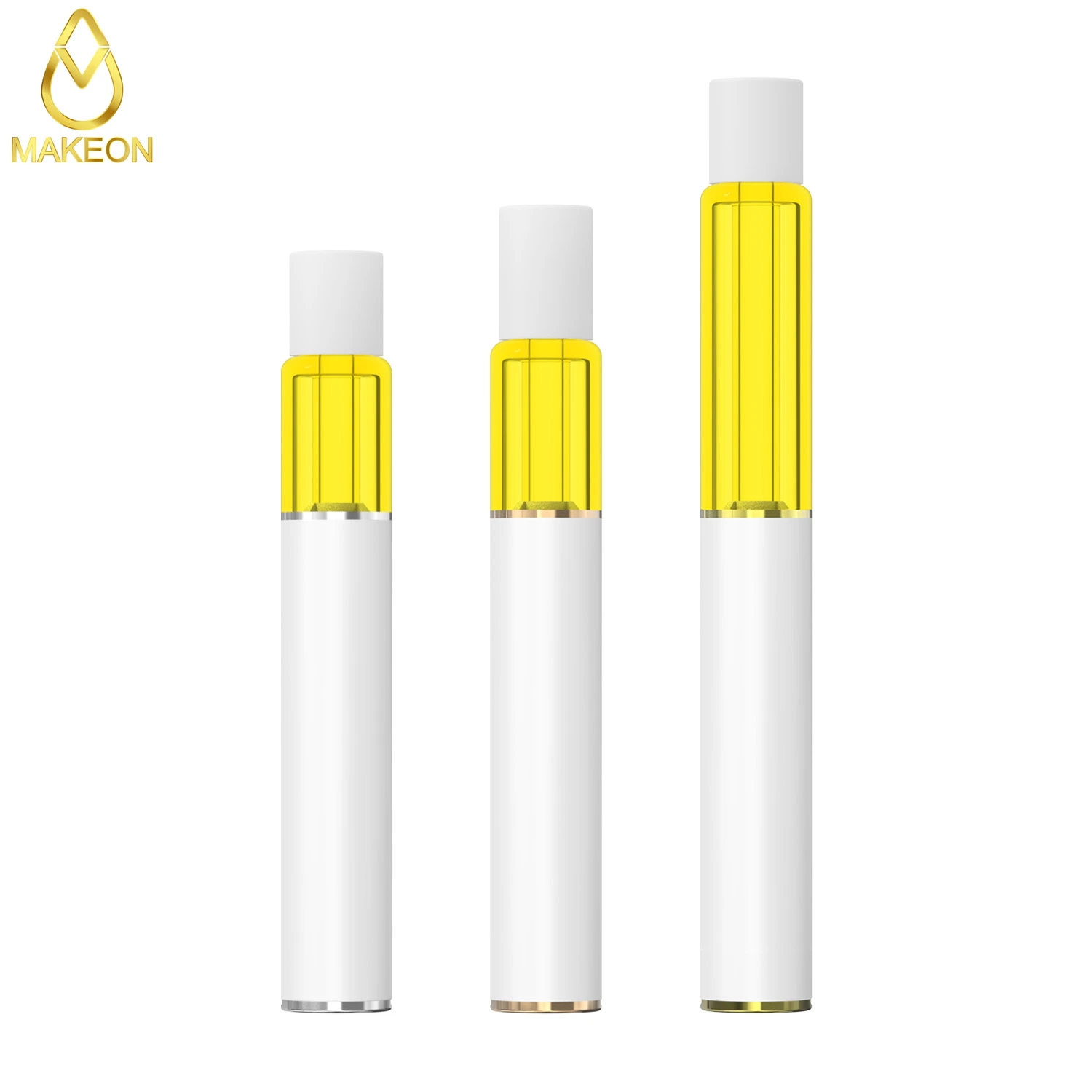 Makeon Gd9 Full Glass 0.9/1.0/2.0ml Tout-en-un Cigarette électronique jetable Vape Distilate Live Resin Réservoir d'huile épaisse Pod Cart 2 Gram Premium Vaporizer Vape Conception OEM