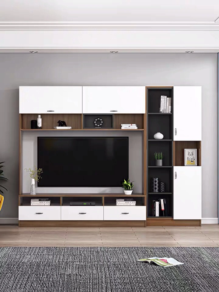 Storage Modern Wooden Home Living Room Bedroom Furniture Melamine MDF Wall Mount Unit TV Cabinet TV Stand (UL-22NF0068)