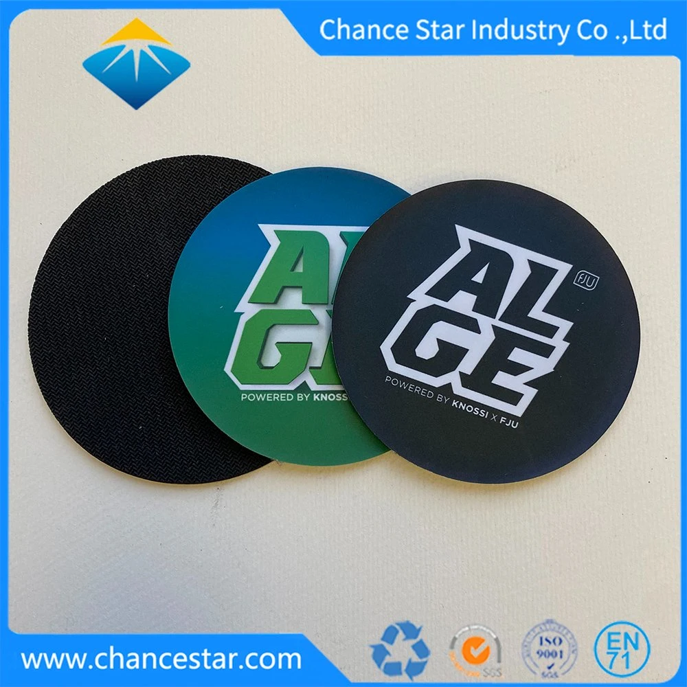 Customised Plastic Rubber Glass Coaster 8cm Paper Cup Mat