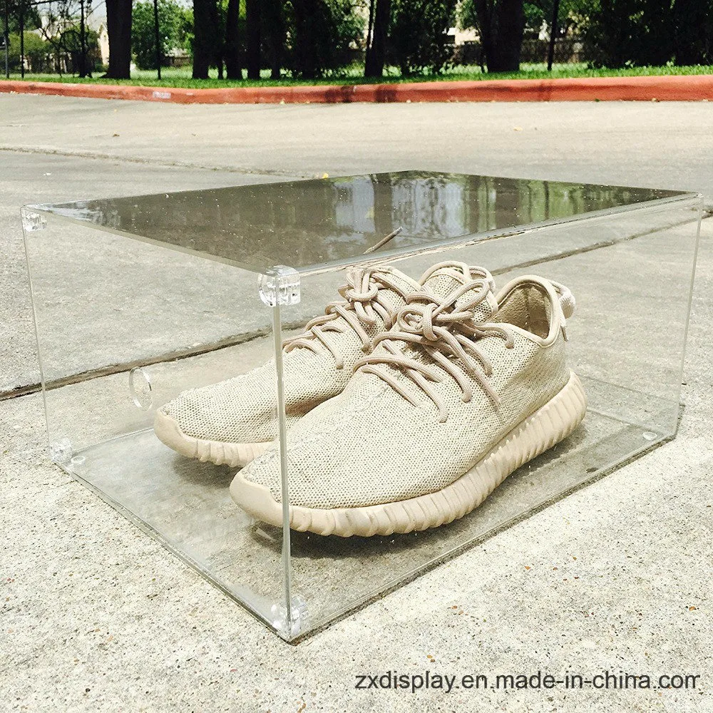 Boîte à chaussures en acrylique transparent de bonne qualité pour le magasin