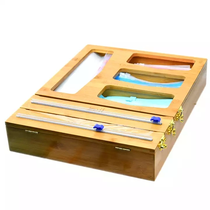 Bamboo Ziplock Bag Storage Organizer for Drawer