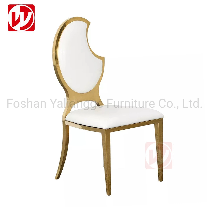 Hot Sale Design Hotel Banqeut Wedding Chair Half-Moon Shape Stainless Steel Chair