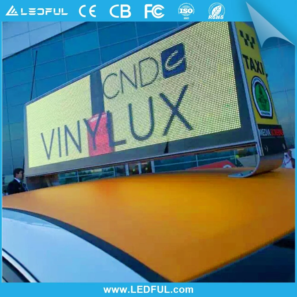 Programmable Taxi Advertising Message Signs Car LED Screen Waterproof Double Sided Outdoor P5 Taxi Roof LED Display